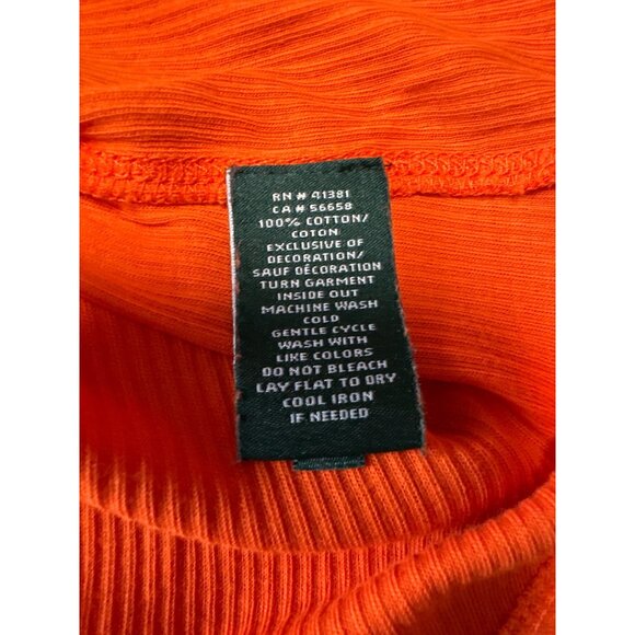 Lauren Ralph Lauren Womens Orange Ribbed Long Sleeve Half-Zip Top M - Picture 7 of 10